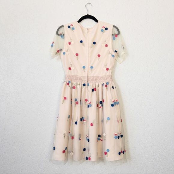 ModCloth Blush‎ Dreamy Details Embroidered Beaded Mini Dress Size Small - Picture 8 of 10